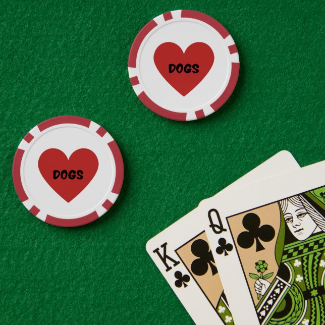 I Heart Dogs Card Pokerchips (Pokertisch (doppelt))
