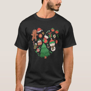 I Heart Doodle Weihnachten Weihnachtsmann Strumpf  T-Shirt
