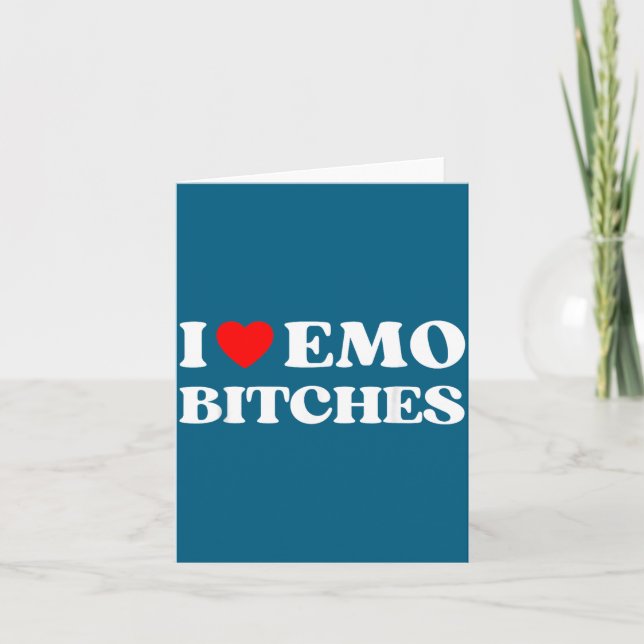I Heart Emo Es Funny Quote Red Heart Emo Girl Styl Karte (Vorderseite)