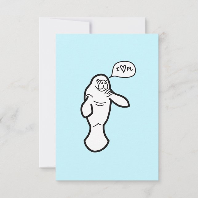 I Heart Florida Manatee Grußkarte Dankeskarte (Vorderseite)