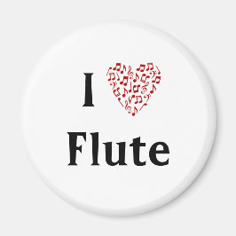 I Heart Flute - Musikinstrument Magnet