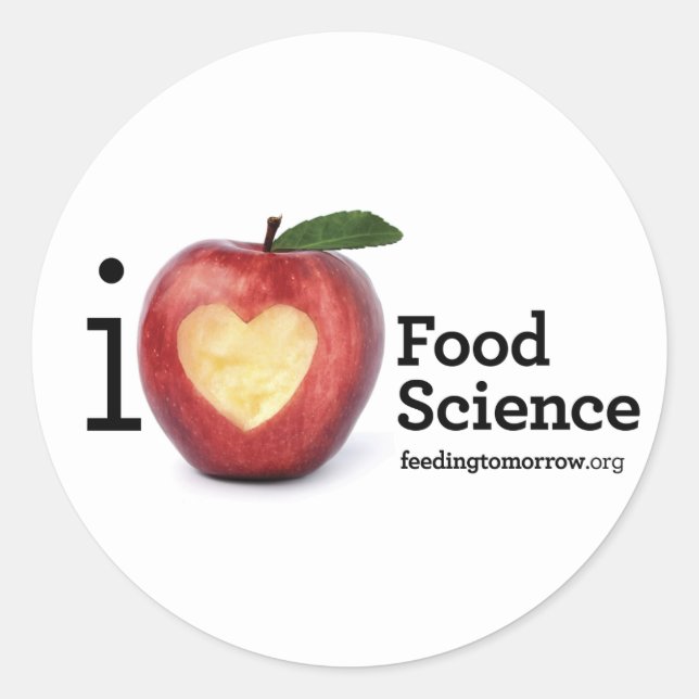 "I Heart Food Science"-Aufkleber Runder Aufkleber (Vorderseite)