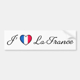 "I heart France" Französischer Preis "J'adore La  Autoaufkleber
