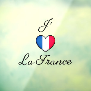 "I heart France" Französischer Preis "J'adore La F Fensteraufkleber