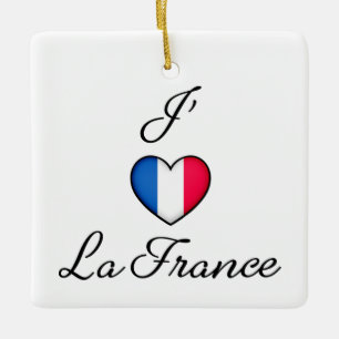 "I heart France" Französischer Preis "J'adore La Keramikornament