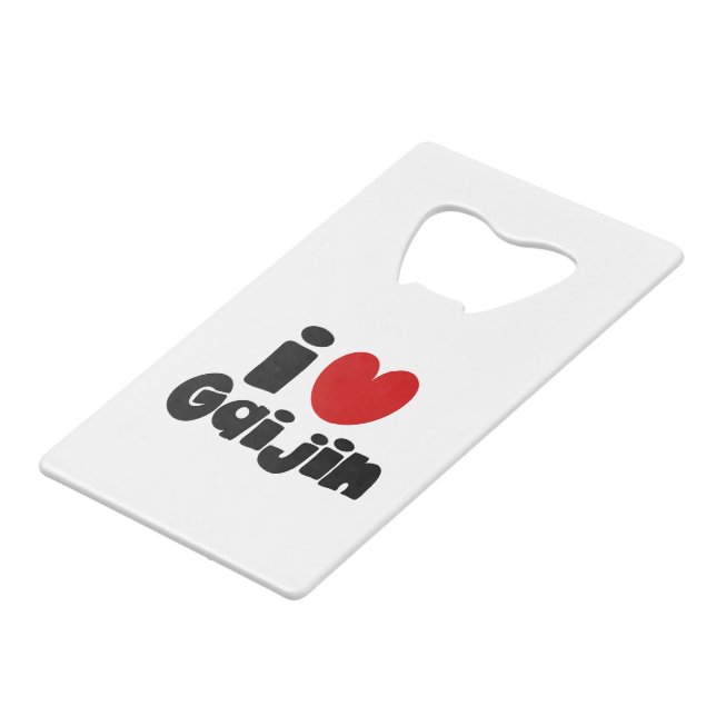 i heart Gaijin Geldbeutel Flaschenöffner (Vorderseite Schrägansicht)