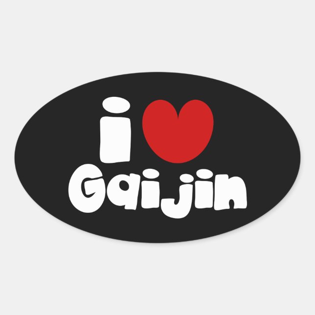 i heart Gaijin Ovaler Aufkleber (Vorderseite)