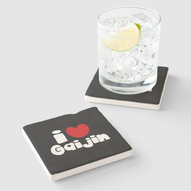 i heart Gaijin Steinuntersetzer (Seitenansicht)