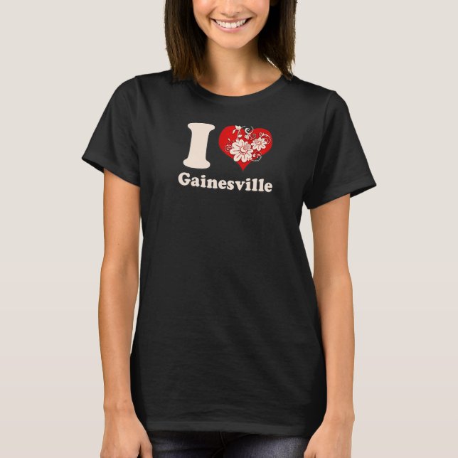 I Heart Gainesville Florida Floral T-Shirt (Vorderseite)