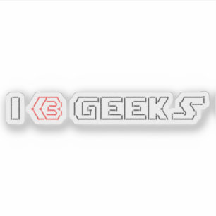 I Heart Geeks ASCII ART Aufkleber
