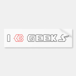 I Heart Geeks ASCII ART Autoaufkleber