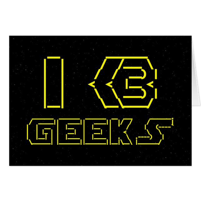 I Heart Geeks ASCII ART Grußkarte (Vorderseite (Horizontal))