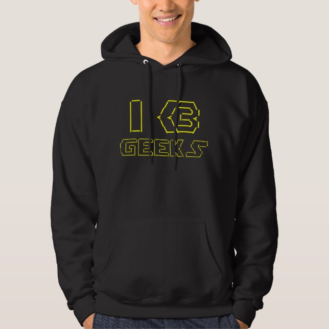 I Heart Geeks ASCII ART Hoodie (Vorderseite)
