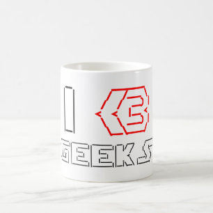 I Heart Geeks ASCII ART Kaffeetasse