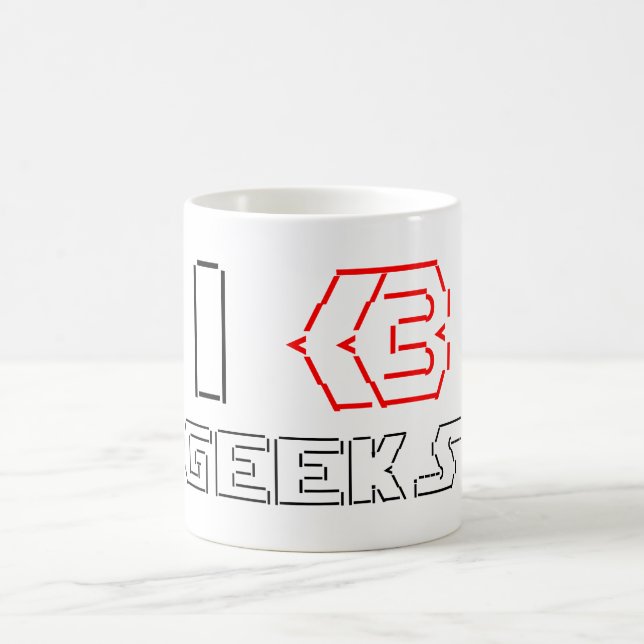 I Heart Geeks ASCII ART Kaffeetasse (Mittel)