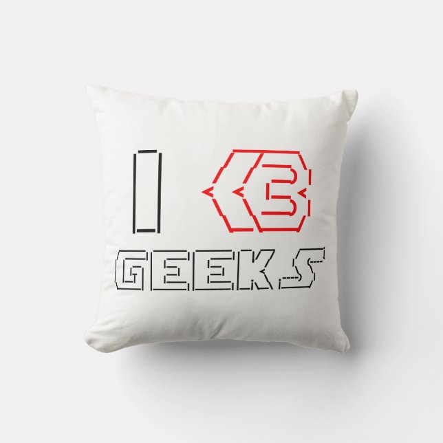 I Heart Geeks ASCII ART Kissen (Vorderseite)