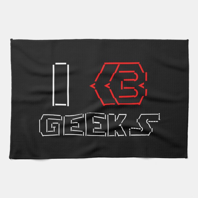 I Heart Geeks ASCII ART Küchentuch (Horizontal)