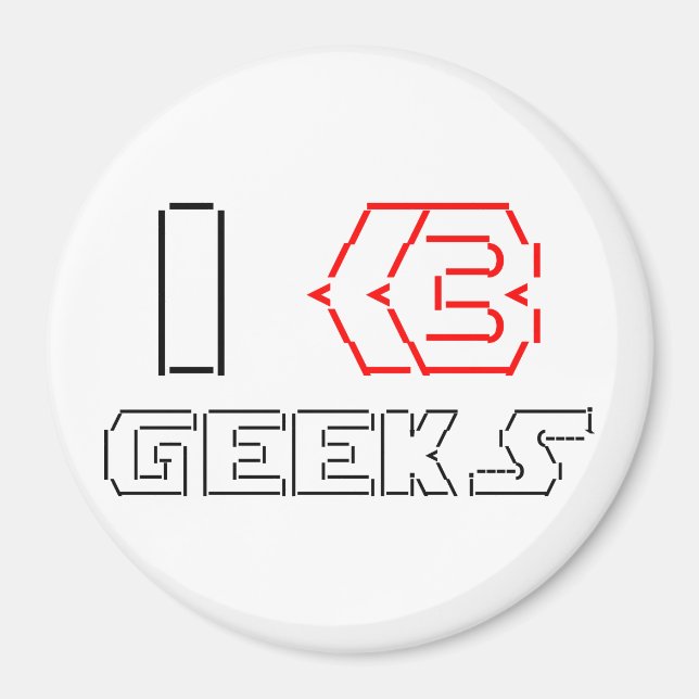 I Heart Geeks ASCII ART Magnet (Vorne)