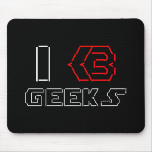 I Heart Geeks ASCII ART Mousepad