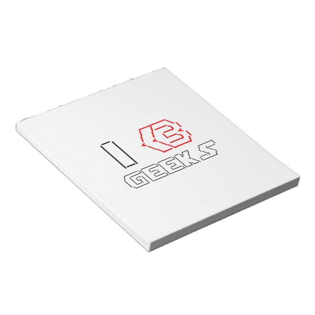 I Heart Geeks ASCII ART Notizblock (angewinkelt)