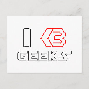 I Heart Geeks ASCII ART Postkarte