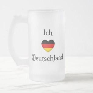 "I Heart Germany" Deutscher Prix World Traveller Mattglas Bierglas