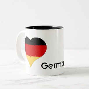 I Heart Germany Flag Deutschland Zweifarbige Tasse