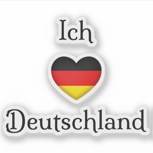 "I heart Germany" "Ich Liebe Deutschland" German S Aufkleber (Vorderseite)