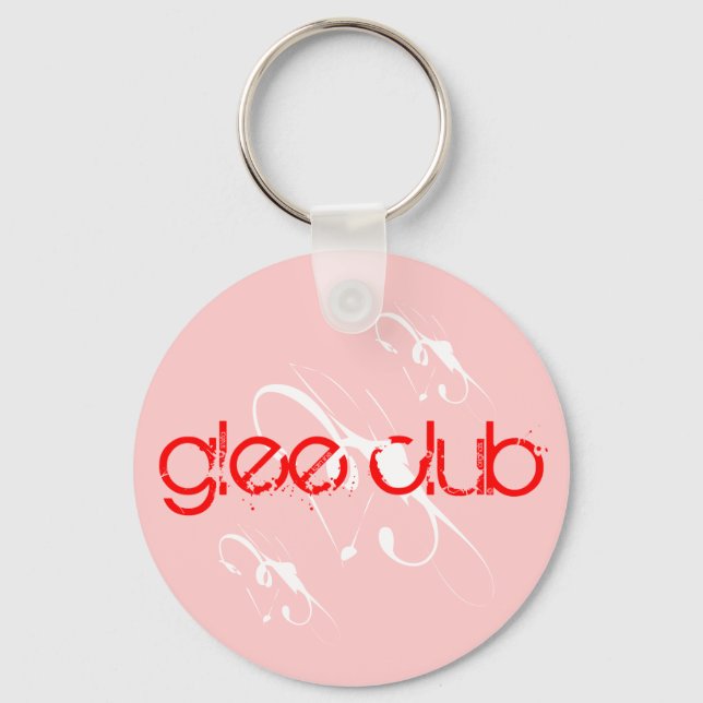 I Heart Glee Club - Rosa / Red Custom Key Kette Schlüsselanhänger (Vorderseite)