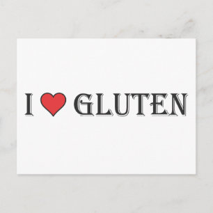 I Heart Gluten - Clear Background Postkarte