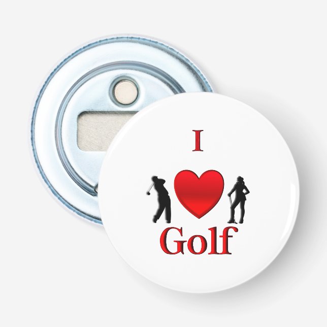 I Heart Golf Flaschenöffner (Vorderseite)