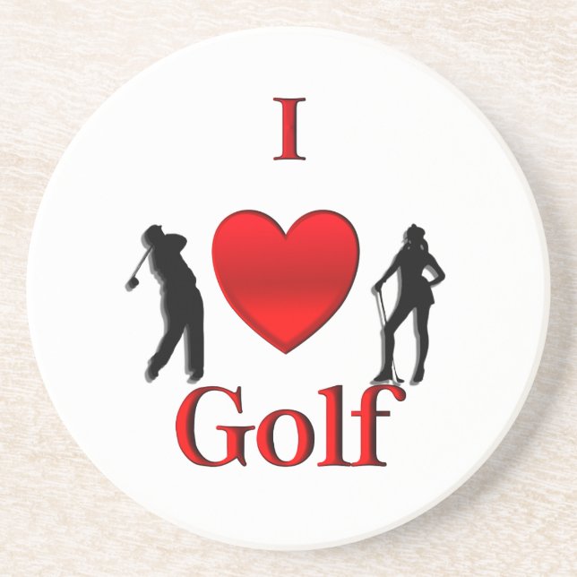 I Heart Golf Getränkeuntersetzer (Vorne)
