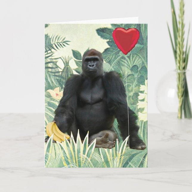I Heart Gorillas Grußkarte Feiertagskarte (Vorderseite)