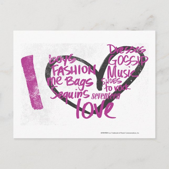 I Heart Graffiti Lila Postkarte (Vorderseite)