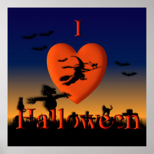 I Heart Halloween Poster Artistique Imprimer