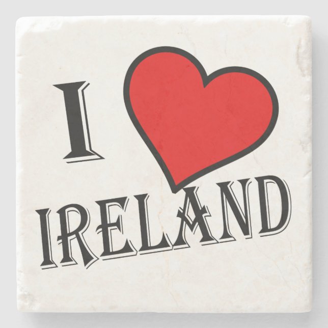 I Heart Ireland bk Küstenercure Steinuntersetzer (Vorderseite)