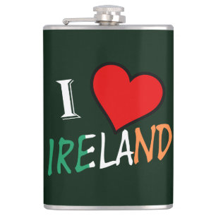 I Heart Ireland Overlay-Fleck Flachmann