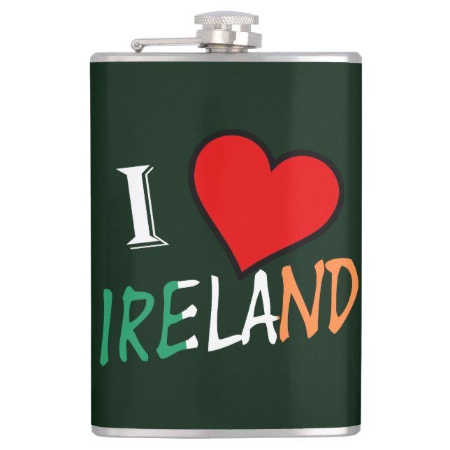 I Heart Ireland Overlay-Fleck Flachmann (Vorderseite)