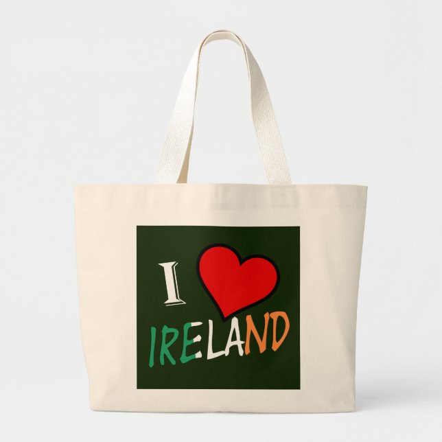 I Heart Ireland Overlay Jtcent Jumbo Stoffbeutel (Vorne)