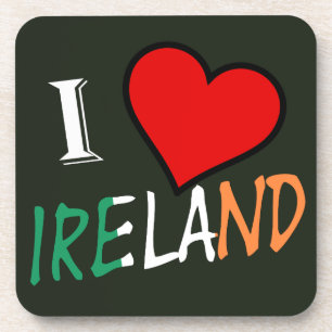I Heart Ireland Overlay Küste Getränkeuntersetzer