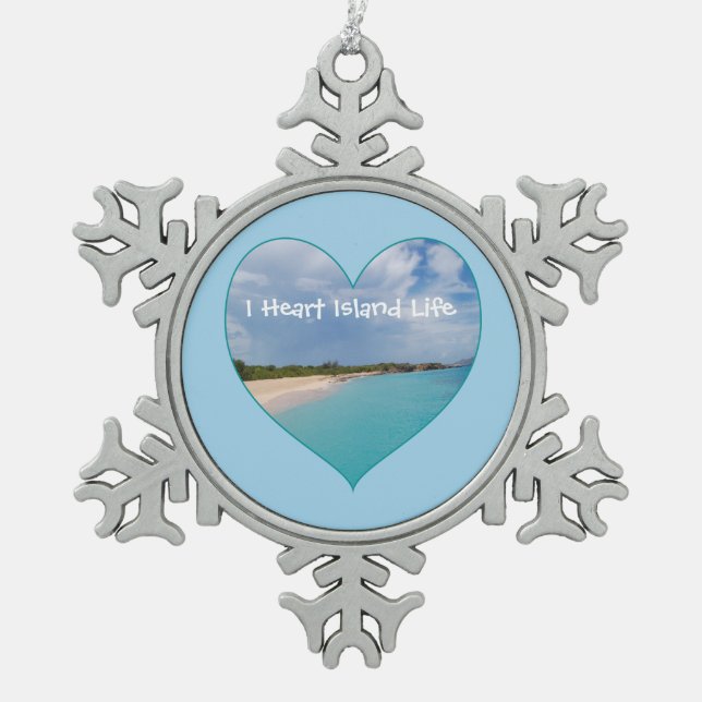 I Heart Island Life Keramik Ornament (Vorderseite)
