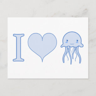 I Heart Jellyfish Postkarte