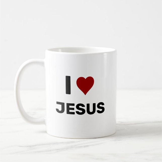 I Heart JesusI Love Jesus Red Heart Coffee Mug (Gauche)