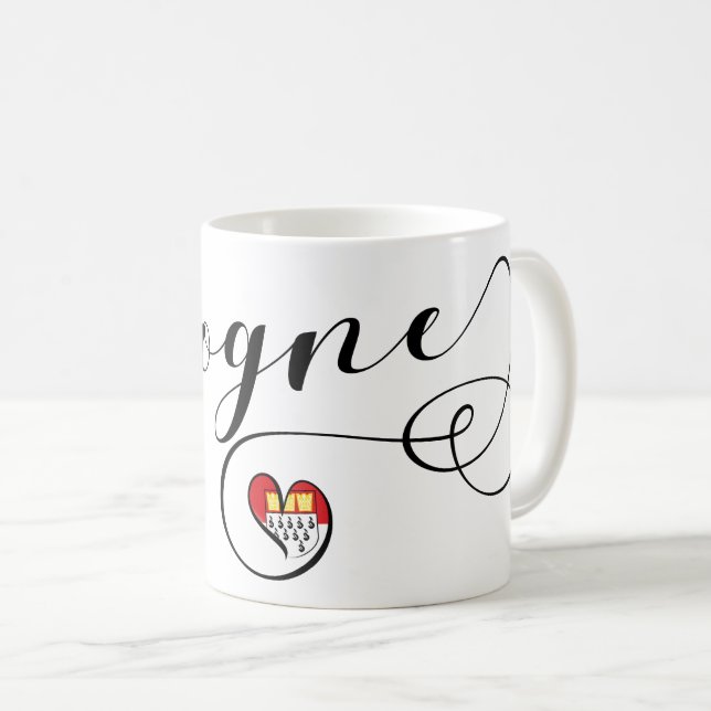 I Heart Köln, Köln, NRW, Deutschland Kaffeetasse (VorderseiteRechts)