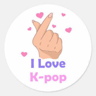 I Heart Kpop Runder Aufkleber