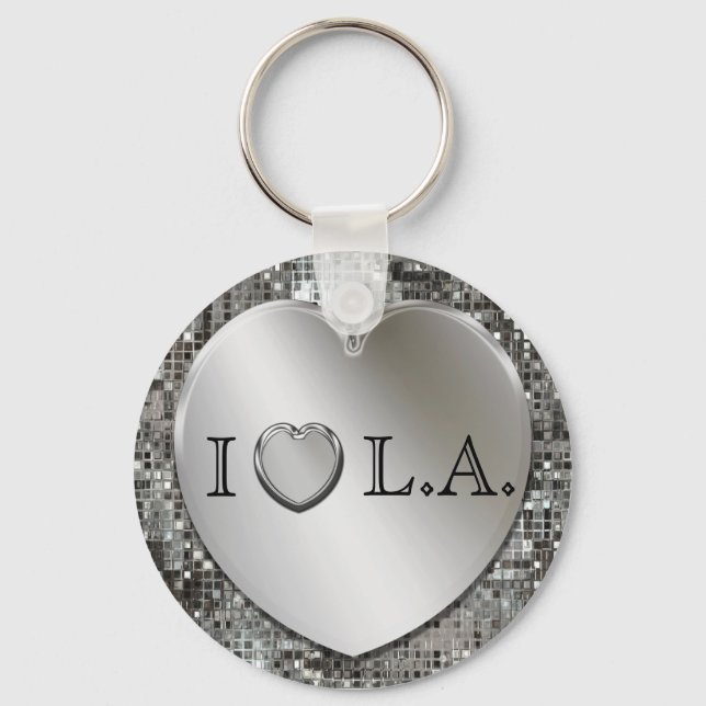 I Heart L.A. Silver Heart Keychain Schlüsselanhänger (Vorderseite)