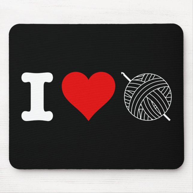 I Heart Liebe Crochet Mousepad (Vorne)