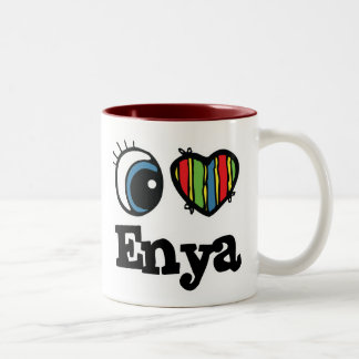 I Heart (Liebe) Enya Zweifarbige Tasse
