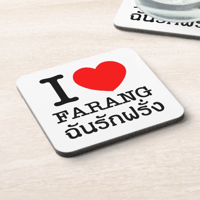 I Heart (Liebe) Farang Getränkeuntersetzer (Linke Seite)