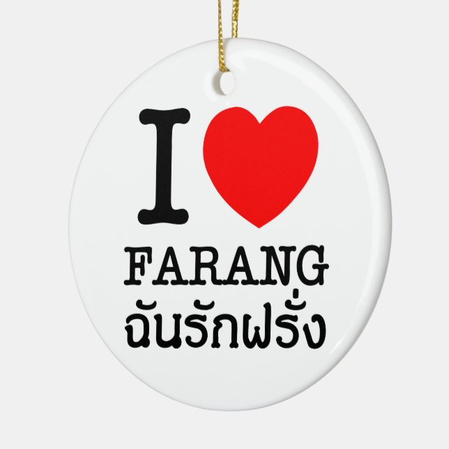 I Heart (Liebe) Farang Keramikornament (Links)